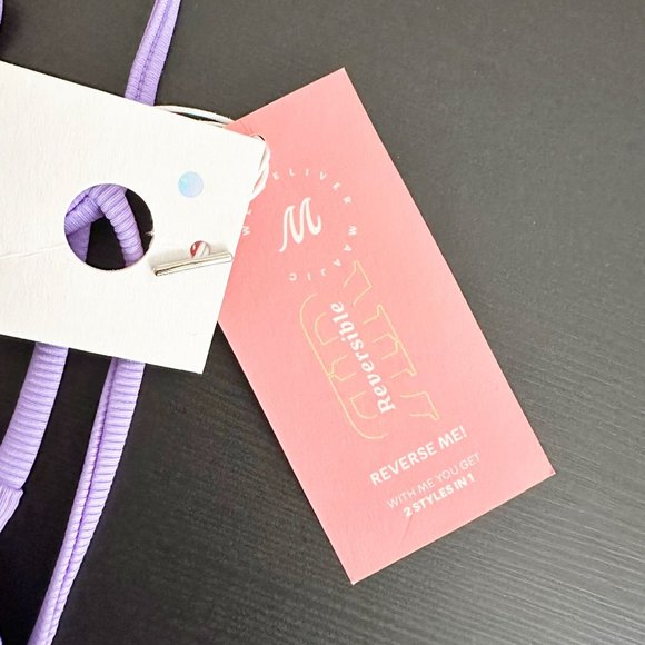 Maaji Periwinkle Parade Reversible Bikini Top In Purple - Picture 12 of 13